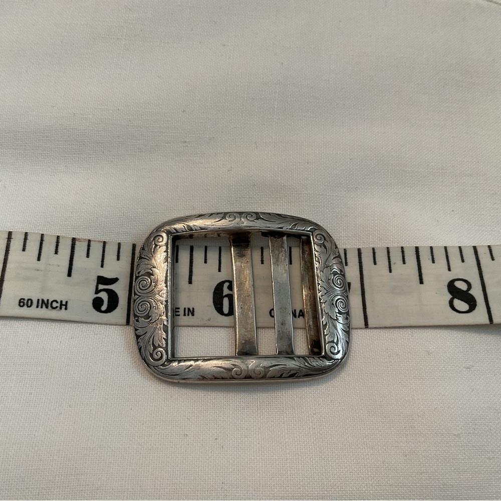 ANTIQUE WILLIAM KERR SIGNED STERLING ART NOUVEAU DESIGN BELT BUCKLE #5188 - Picture 4 of 10